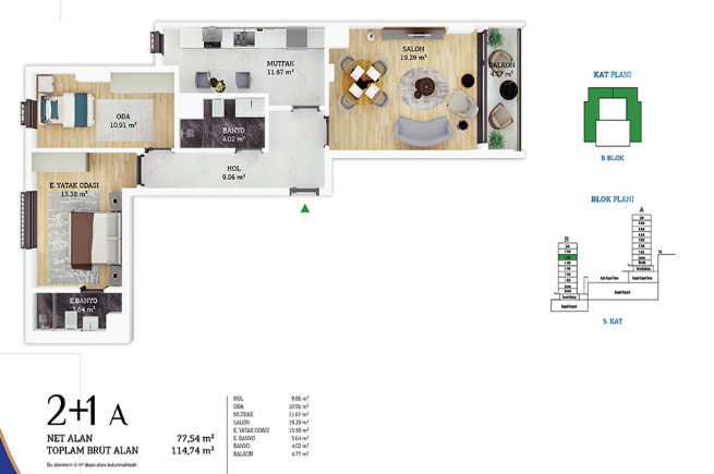 2 Bedroom apartment in Modern Complex in Eyüpsultan