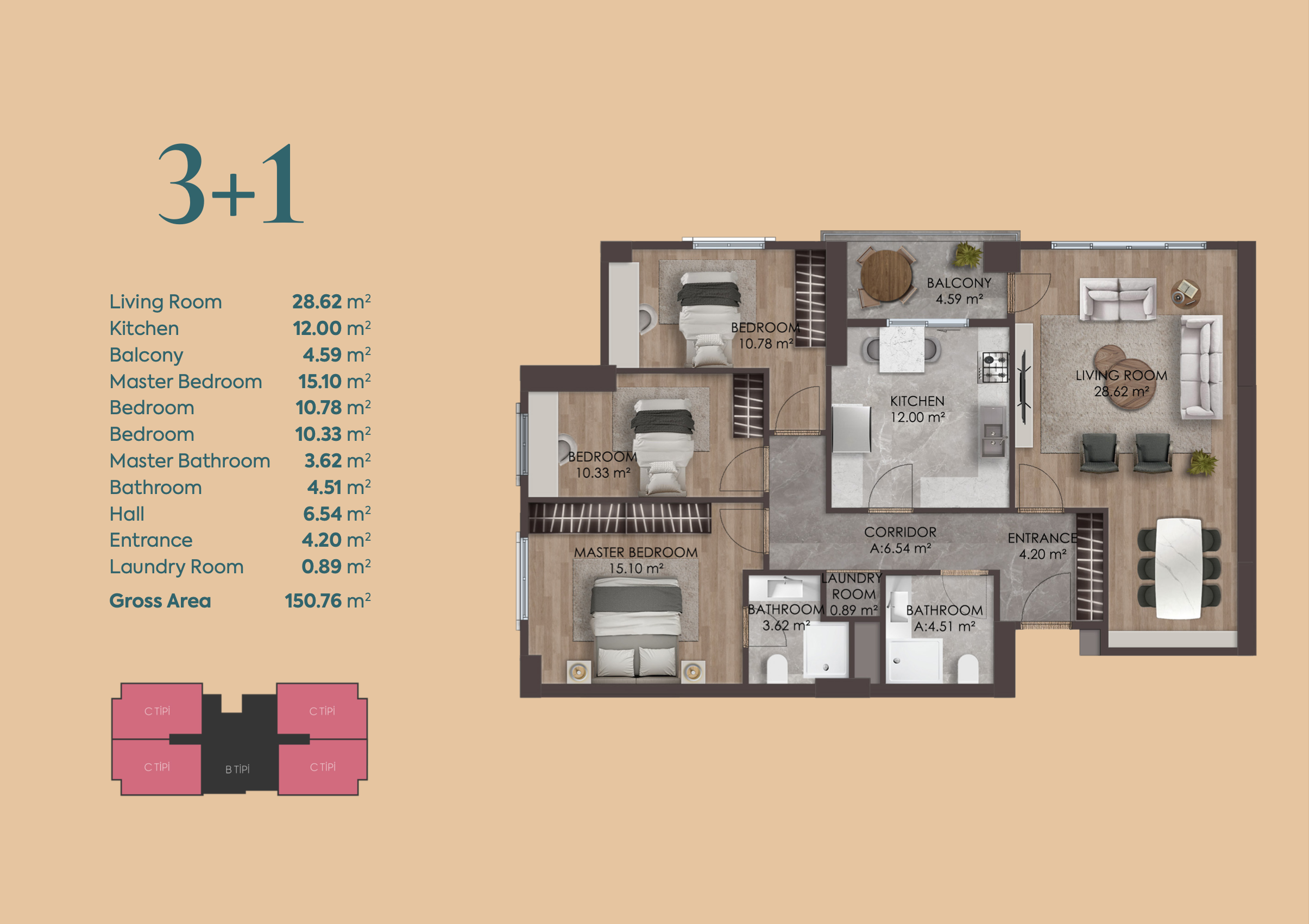 3 Bedroom Flat in Basin Express | Karmar Sakura